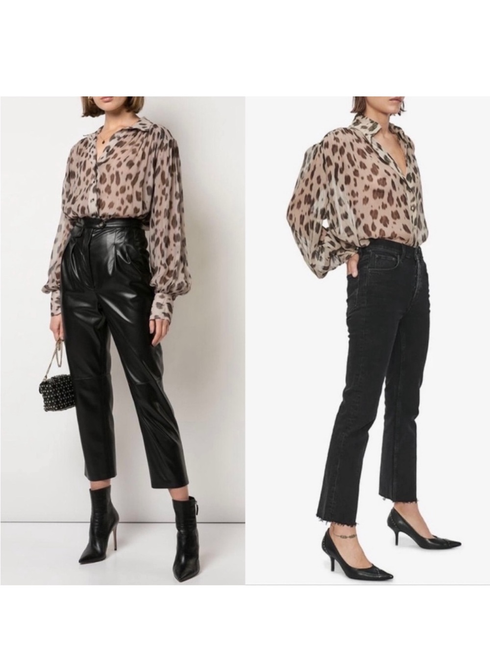 Anine Bing Kacey Silk Leopard Print Blouse Size Medium - Picture 2 of 16